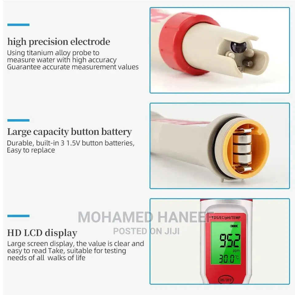 4 in 1 Multi Quality Tester PH, TDS, EC