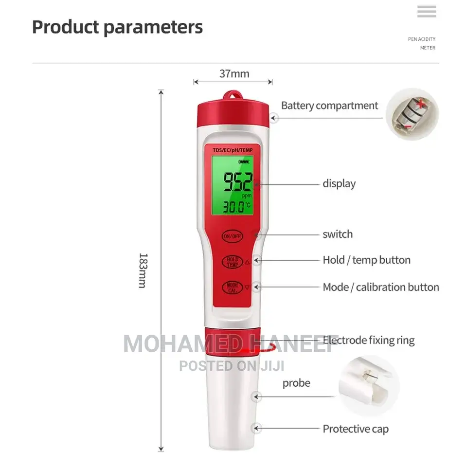 4 in 1 Multi Quality Tester PH, TDS, EC