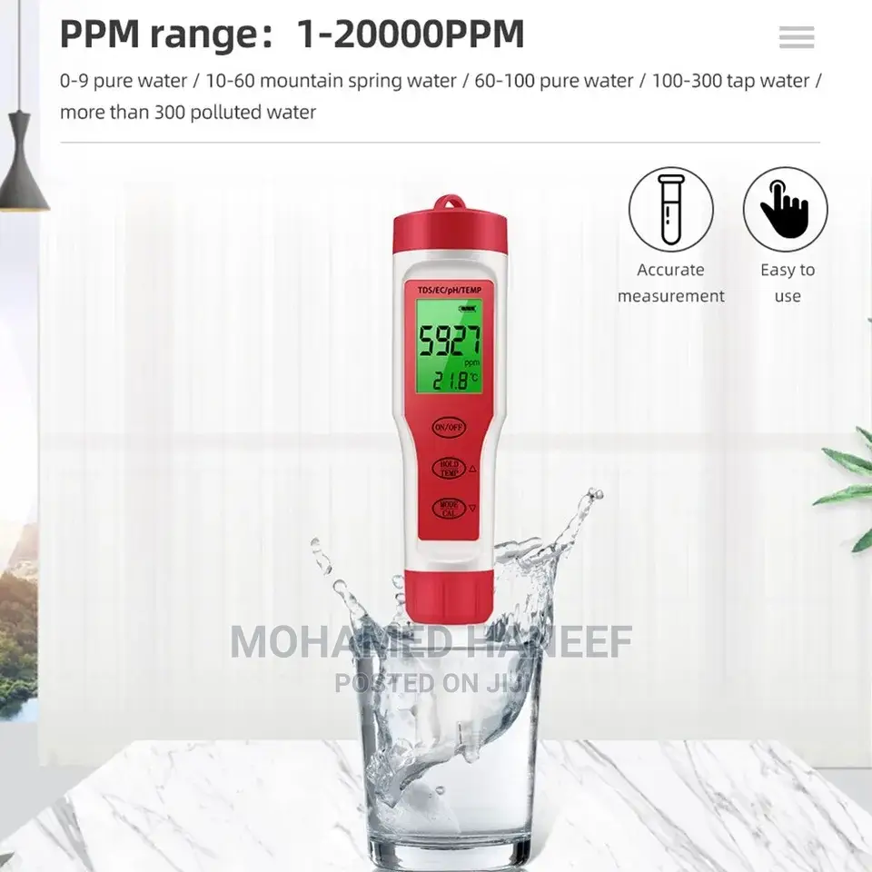 4 in 1 Multi Quality Tester PH, TDS, EC