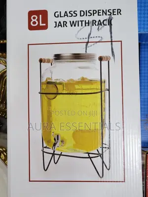 8L Big Jar Glass Juice Dispenser