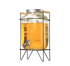 8L Glass Beverage Dispenser With Rack