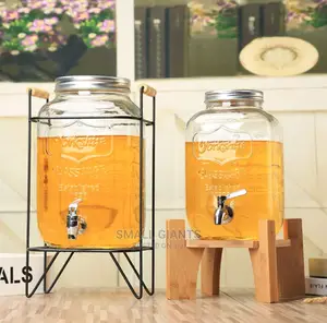 8L Glass Beverage Dispenser With Rack