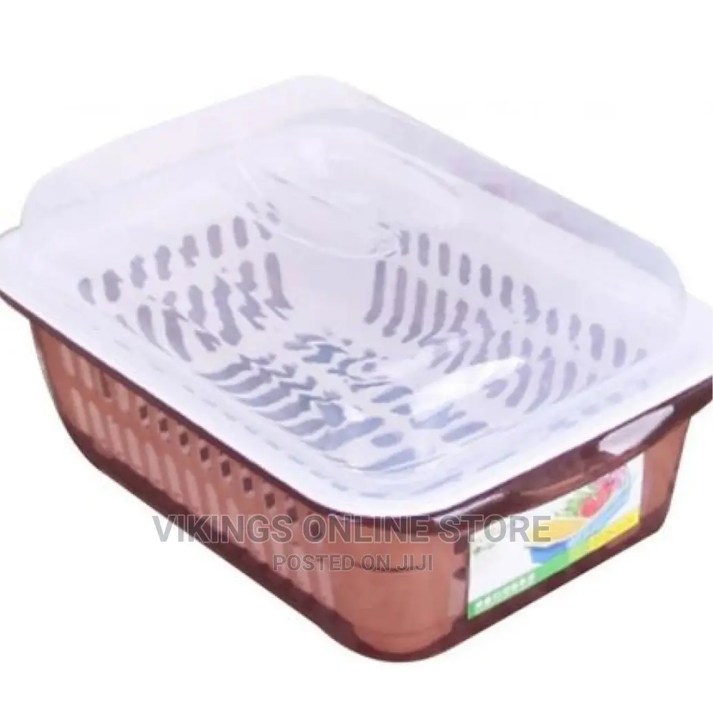 Double Layer Fruit Plate, Vegetable Basket, Storage,Brown