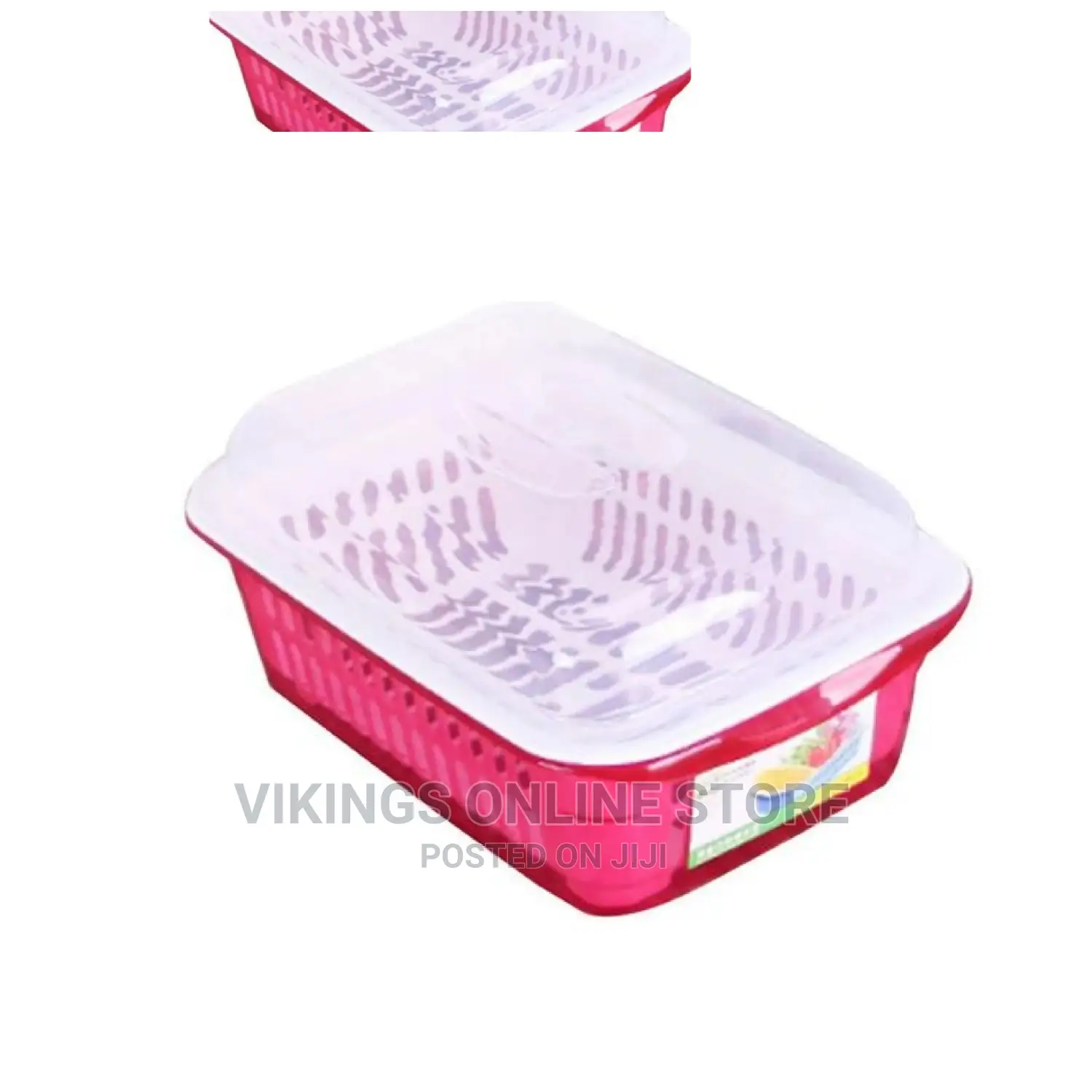Double Layer Fruit Plate, Vegetable Basket.Pink