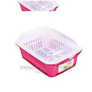 Double Layer Fruit Plate, Vegetable Basket.Pink