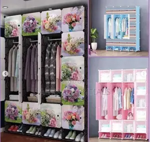 Generic Portable 4- Colums Plastic Wardrobe