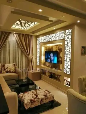 CNC Gypsum Ceiling and Tv Unit Wall