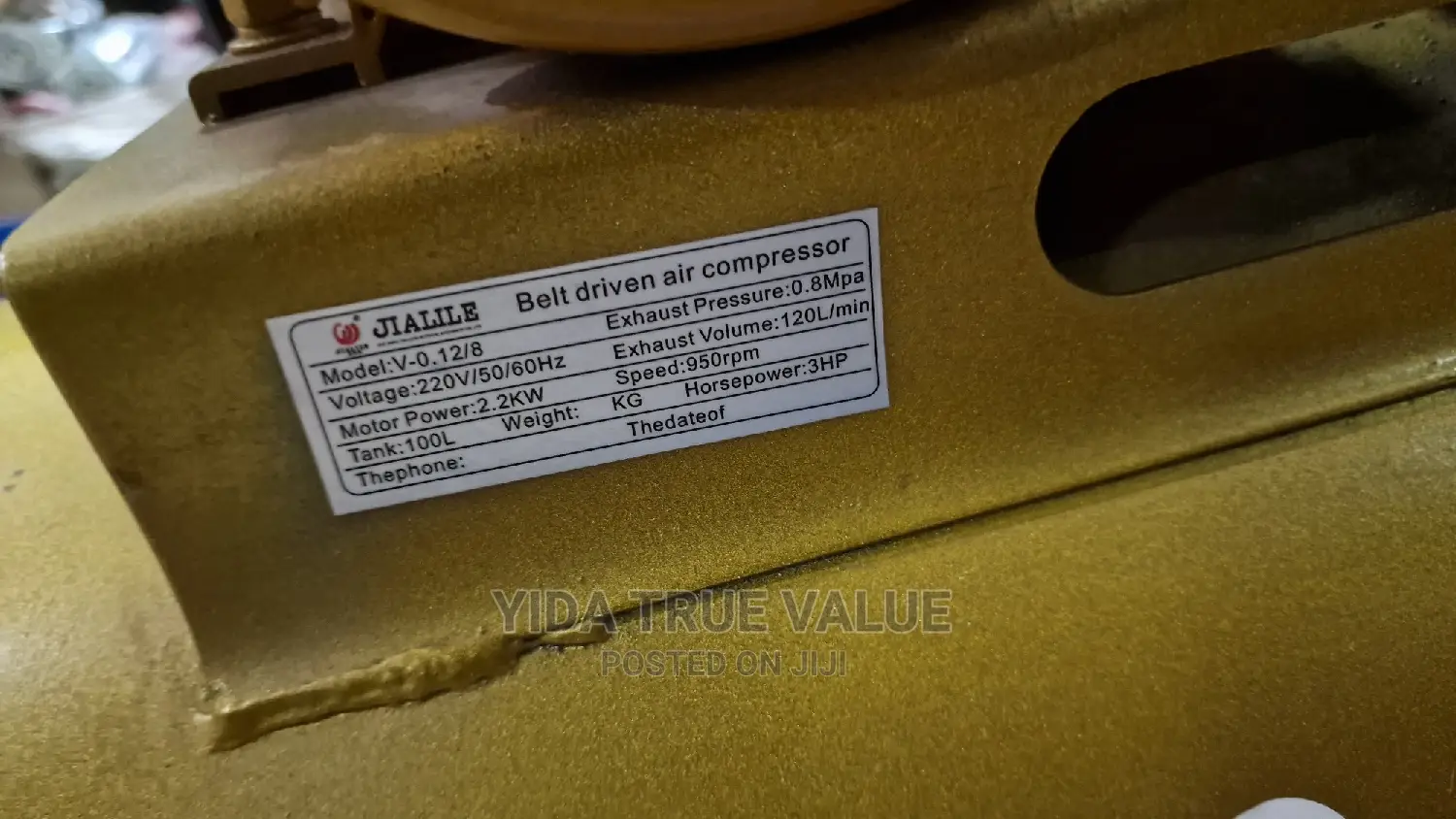 Air Compressor 100 Litres Jiajile Supper Copper