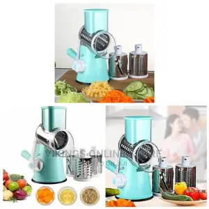 Table Top Drum Grater Vegetable Slicer, Blue