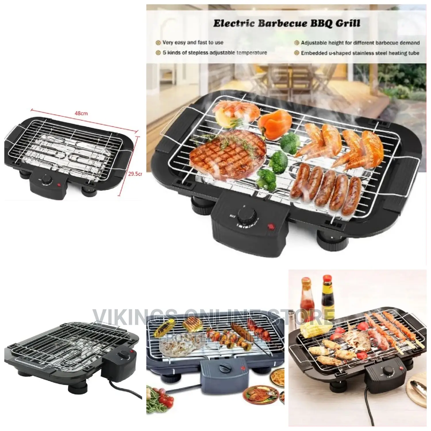 Smokeless Non-Stick Electric Barbecue (BBQ) Grill Machine.