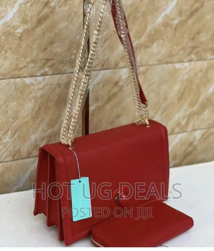 2pc Ladies Designer Handbag - Maroon