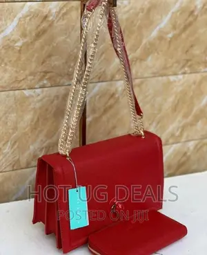 2pc Ladies Designer Handbag - Maroon