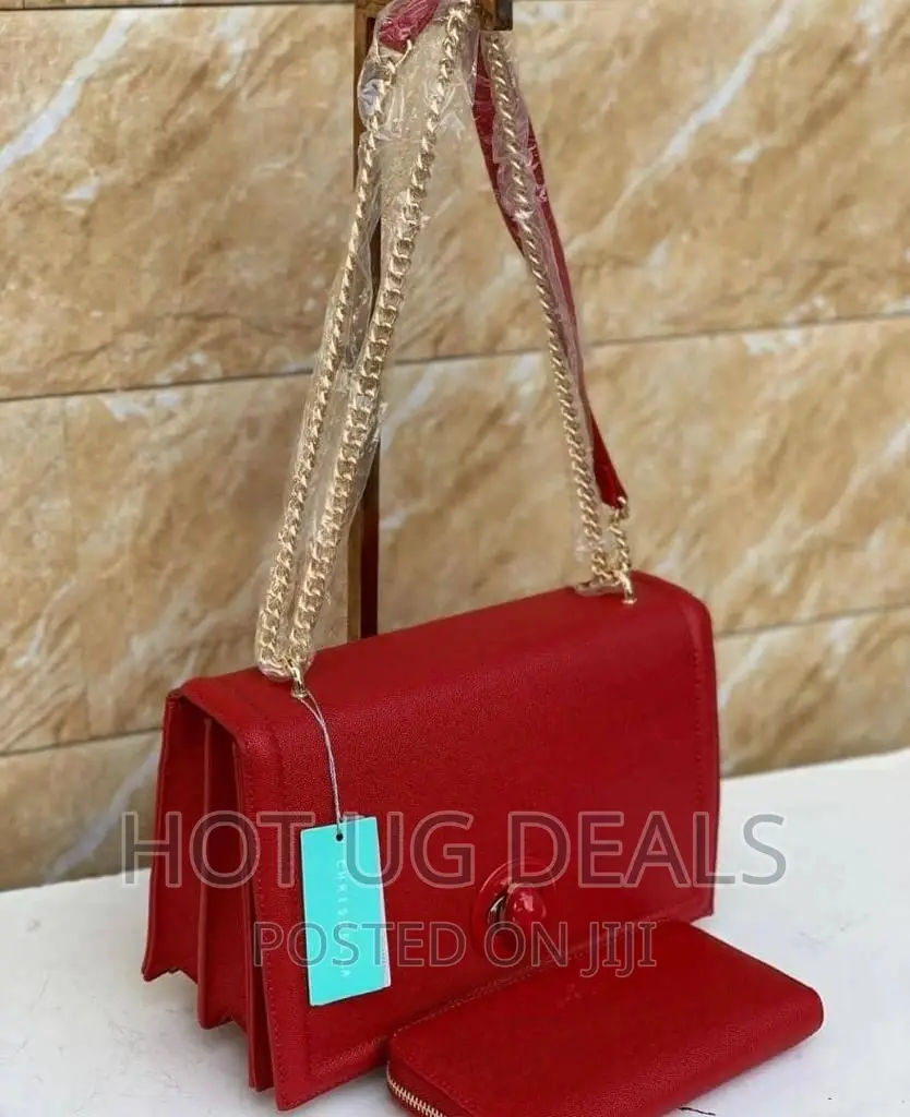 2pc Ladies Designer Handbag - Maroon