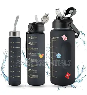 A Set of 3 Black Water Bottles