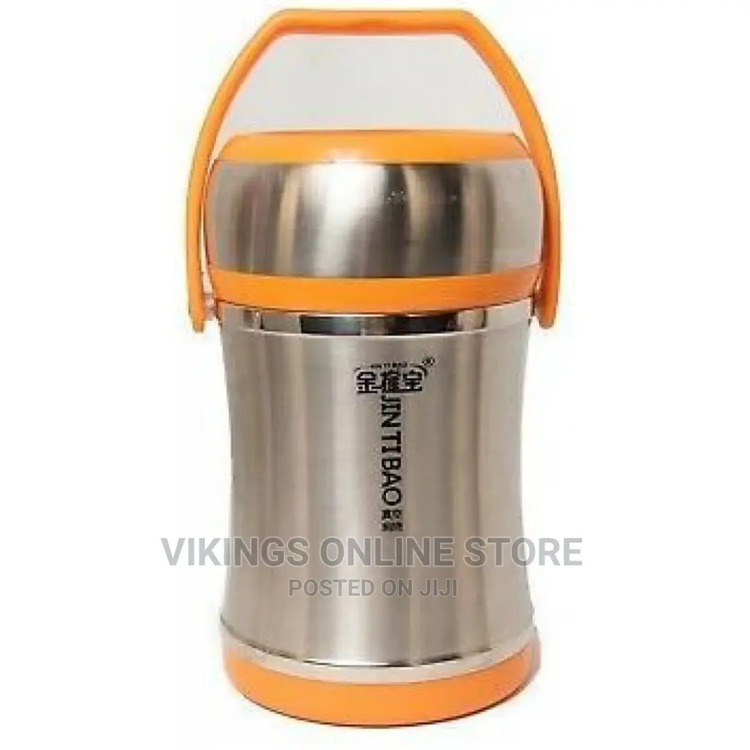 2L Steel Food Flask Lunch Box Storage Container -Silver