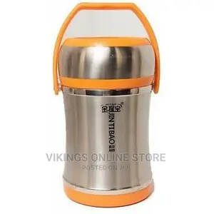 2L Steel Food Flask Lunch Box Storage Container -Silver
