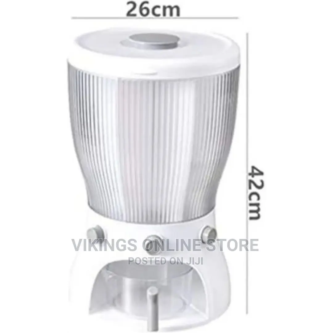 4 Grid Rotating Cereal Food Bucket Storage Dispenser White