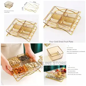 Four Grid Snack Plate Candy Box Snack Fruit Plate