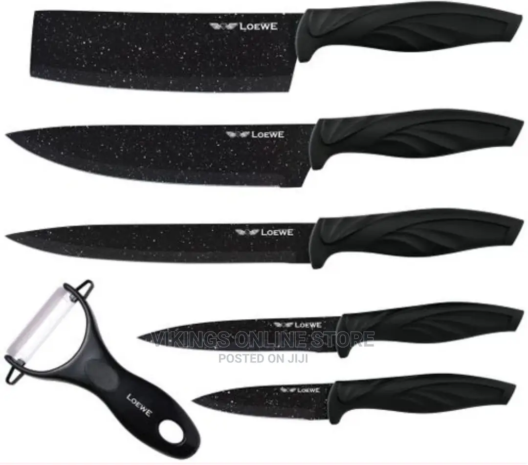 Loewe 6 Pieces of Kitchen Non-Stick Coating Knife Set -Black