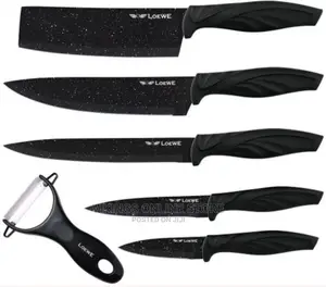 Loewe 6 Pieces of Kitchen Non-Stick Coating Knife Set -Black