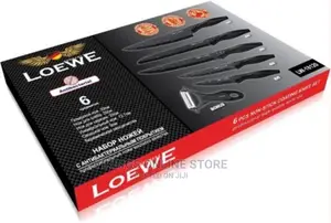 Loewe 6 Pieces of Kitchen Non-Stick Coating Knife Set -Black