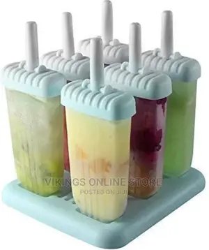 6 Ice Pop Makers, Popsicle Candy Lolly Ice Cream Moulds Tray