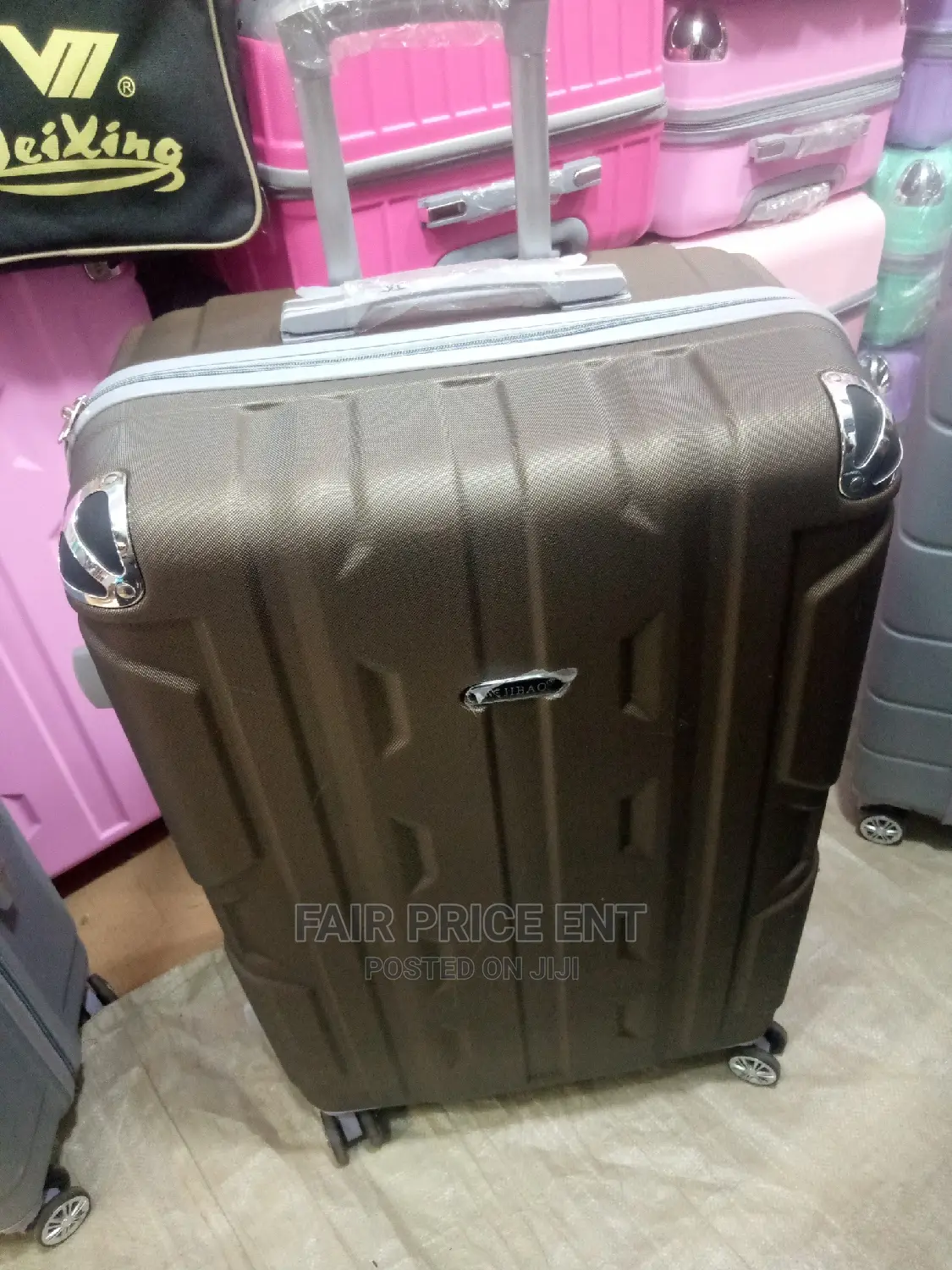 Original Plastic Suitcases.Gold .( Medium)