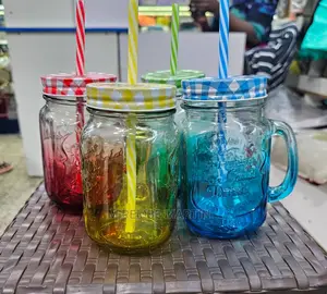 Glass Juice Mugs With Covers