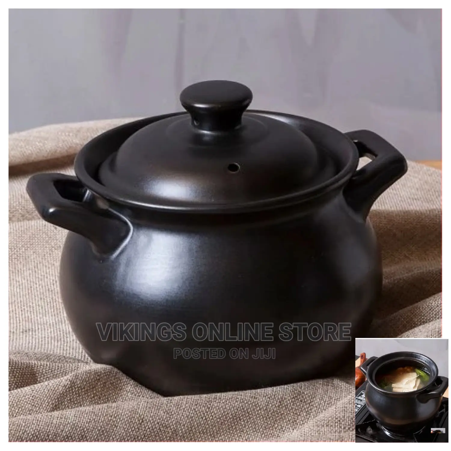 2.9L Dish Casserole Clay Ceramic Stew Cooking Pot Pan