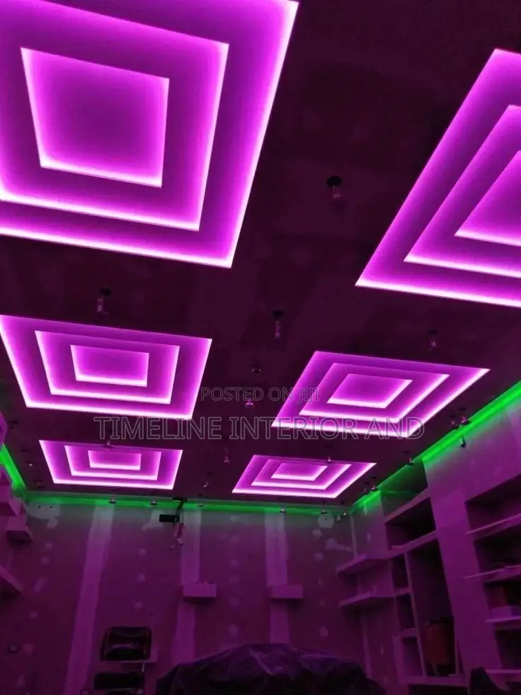Square Table Gypsum Ceiling Designings.
