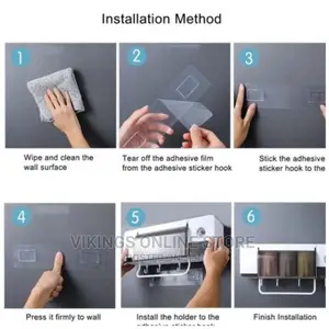 4 Cup Wall-Mounted Toothpaste Dispenser,Toothbrush Organizer