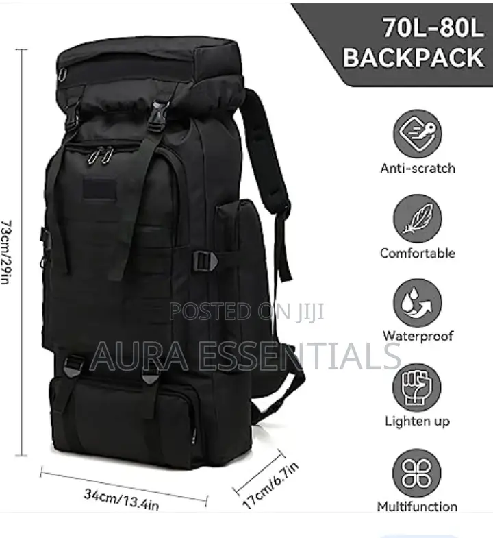 Large Capacity Canvas Hiking Backpack Bag