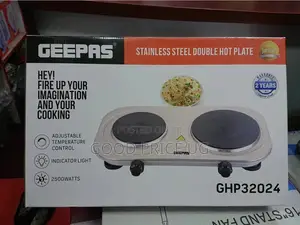 Geepas Stainless Steel Double Hotplate With 2 Years Warranty