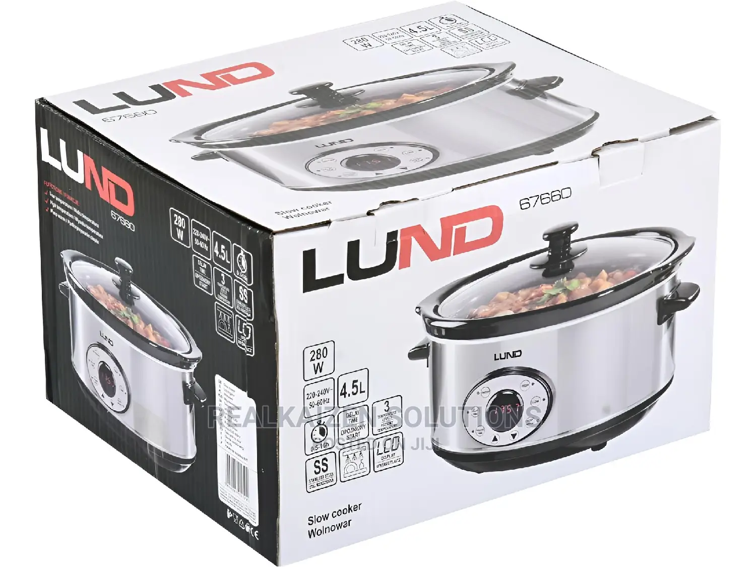 Poland LUND 4.5L Stainless Slow Cooker With Digital Timer