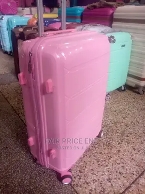 Original Rubber Plastic Traveling Suitcases.Meduim.( Pink)