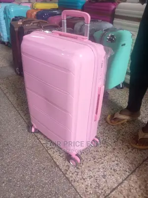 Original Rubber Plastic Traveling Suitcases.Meduim.( Pink)