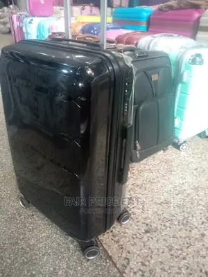 Rubber Plastic Traveling Suitcases.Large.( Black)