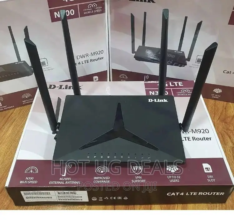 D-Link DWR-M920 4G LTE Sim Card Router (32 Devices)- Black