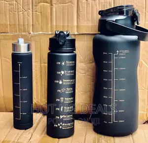 3pcs Of Water Bottles - Black
