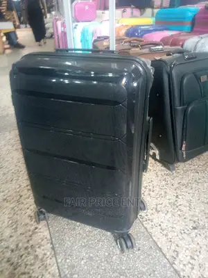 Original Rubber Plastic Traveling Suitcases. Medium.( Black)