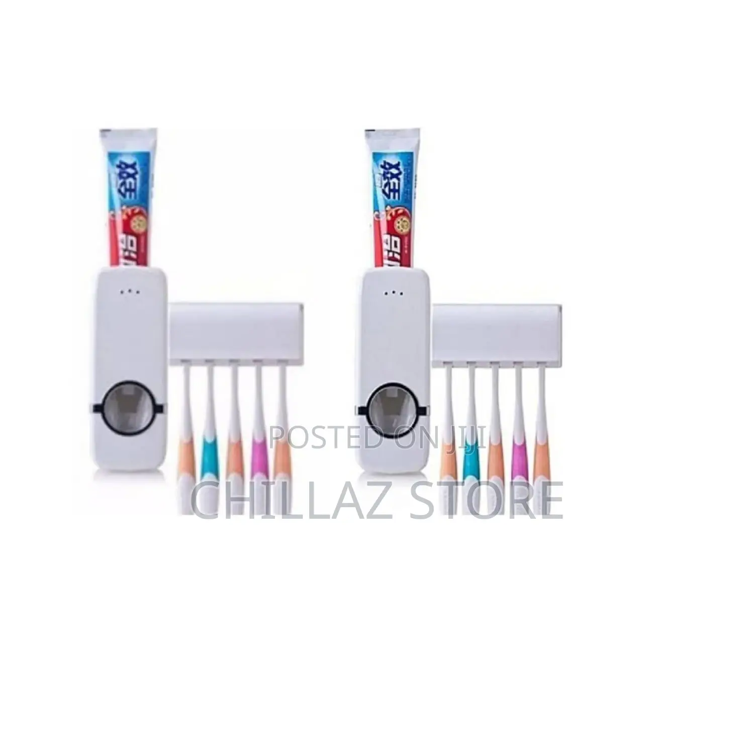 Bathroom Toothpaste Dispenser and Toothbrush Holder.