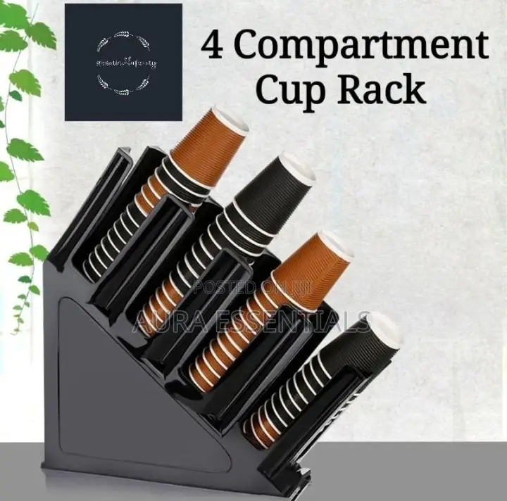 4 Compartments Plastic Cup Holder Rack
