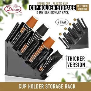 4 Compartments Plastic Cup Holder Rack