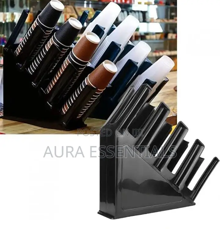4 Compartments Plastic Cup Holder Rack