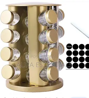 12pcs Rotating Spice Jar Organiser