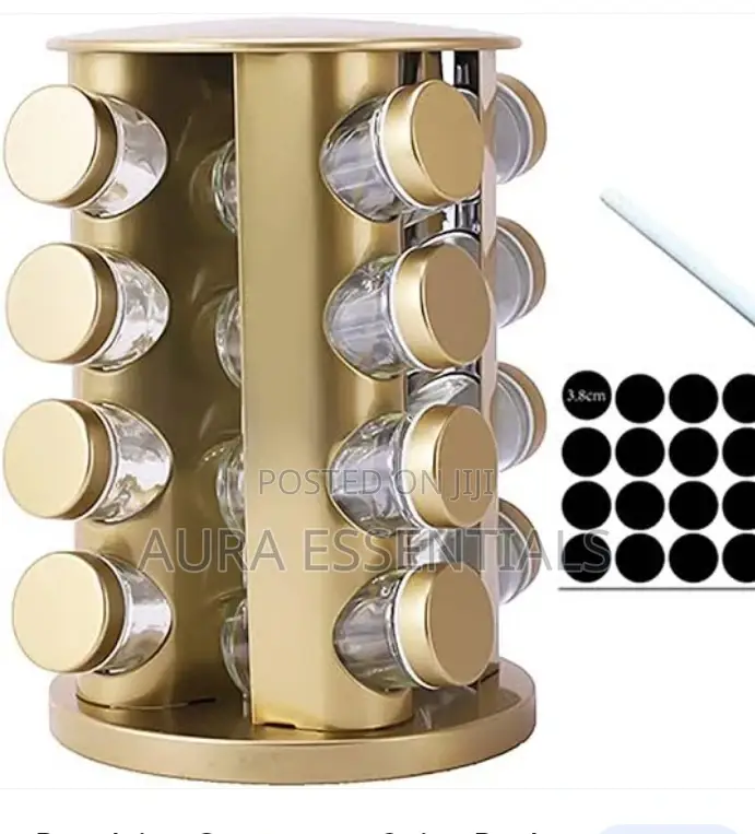 12pcs Rotating Spice Jar Organiser
