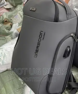 Wiersoon Fashion Men Backpacks With USB Charging Port- Grey