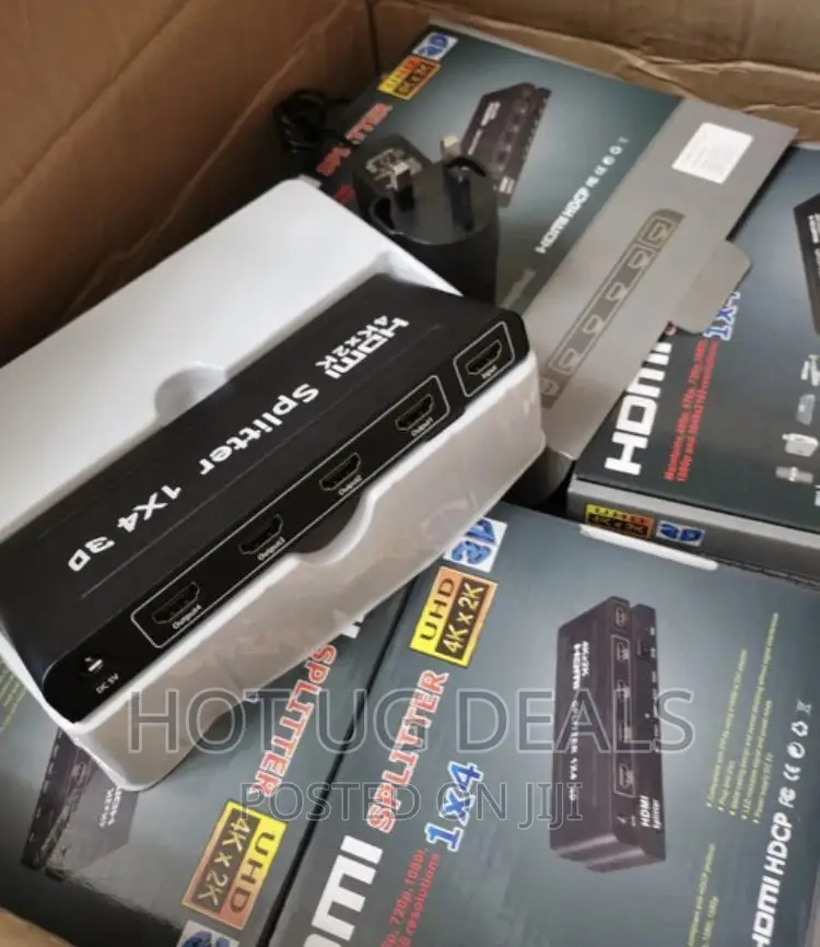 Ultra HD 1 X 4 HDMI Splitter: 1-in 4-Out - Black