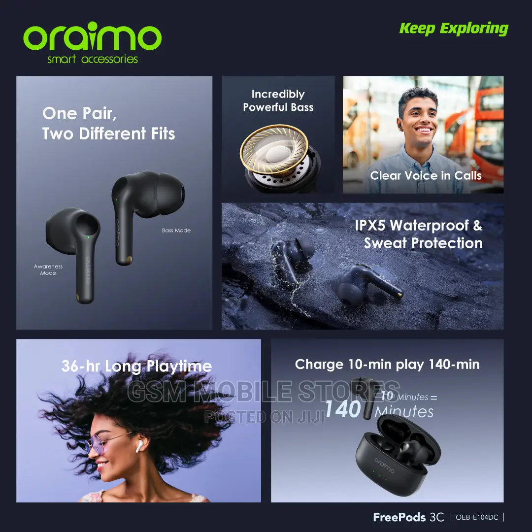 Oraimo Freepods 3C ENC Calling Longplaytime Wireless Earbuds