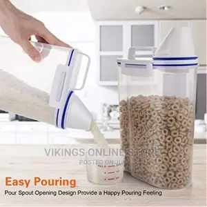 2 Litre Plastic Food Storage Rice Cereal Container Bin,White